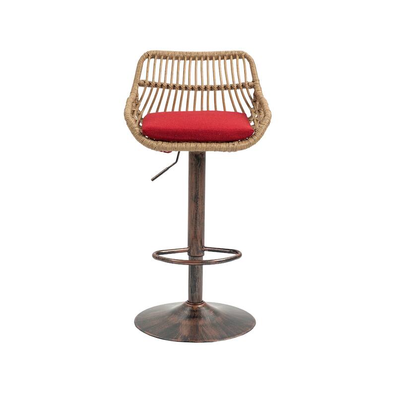 Set of 2 Swivel Bar Stools Adjustable Counter Height with Footrest