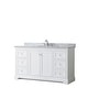 preview thumbnail 1 of 22, Avery 60-inch Single Vanity, Marble Top, Oval Sink, No Mirror White, Chrome Trim, White Carrara Marble Top