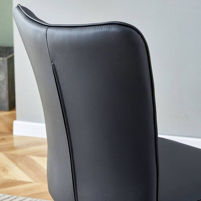 Modern PU Leather Minimalist Dining Chairs Set of 4