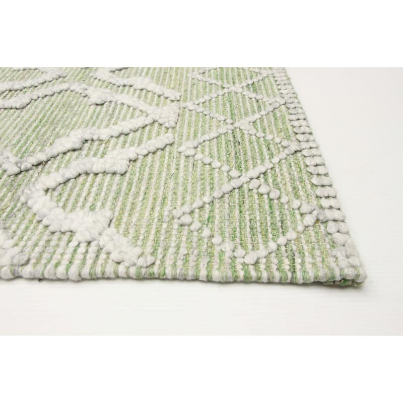 ECARPETGALLERY Braid weave Sienna Green Wool Rug - 5'2 x 8'0