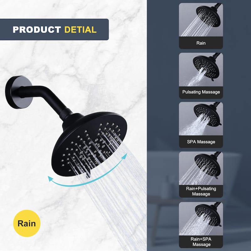 WOWOW Single Handle 5-Spray Shower Faucet with Tub Spout