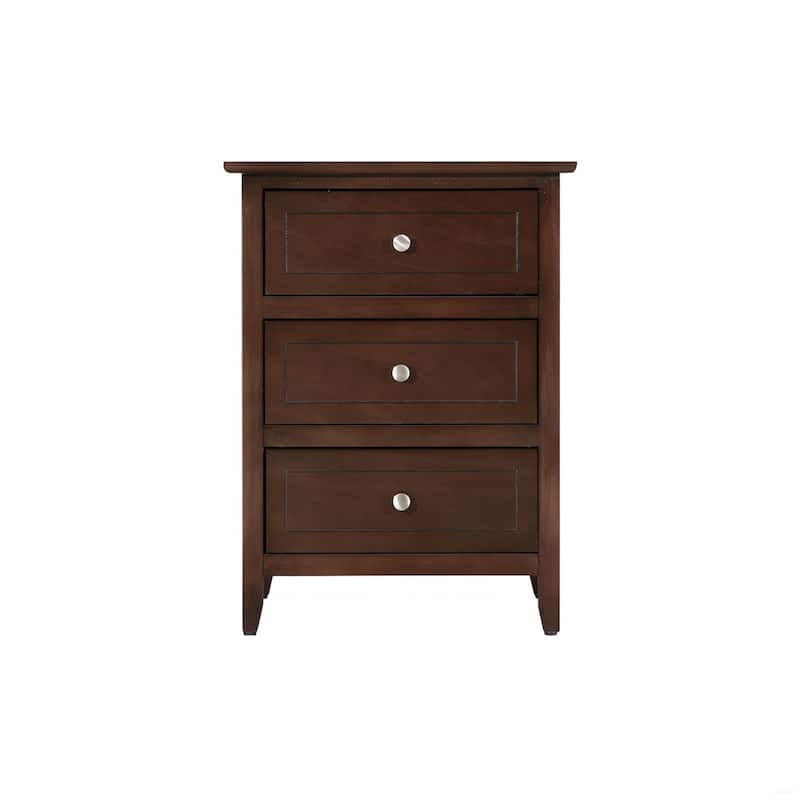 Charming Cappuccino 3-Drawer Nightstand, Versatile End Table Storage Cabinet for Bedroom, Living Room, or Office