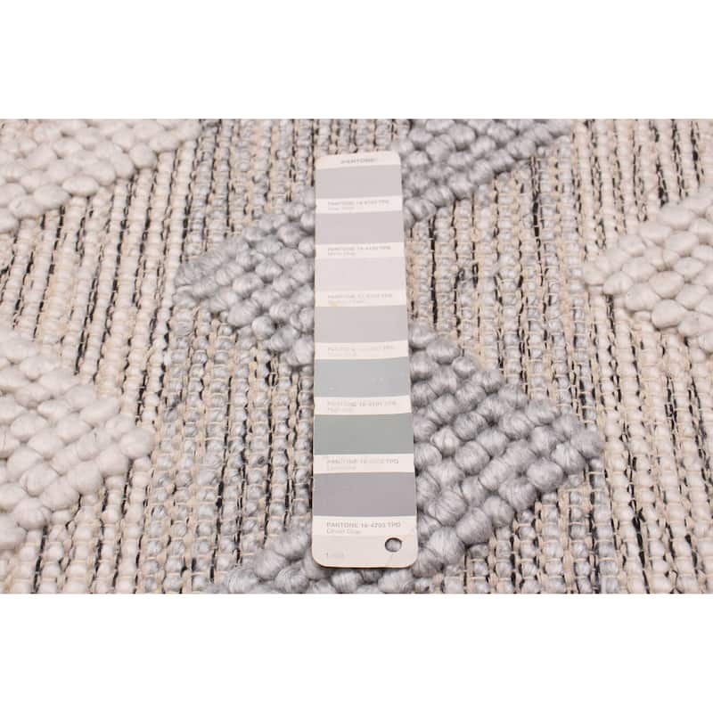 ECARPETGALLERY Braid weave Sienna Grey Wool Rug - 5'2 x 7'8