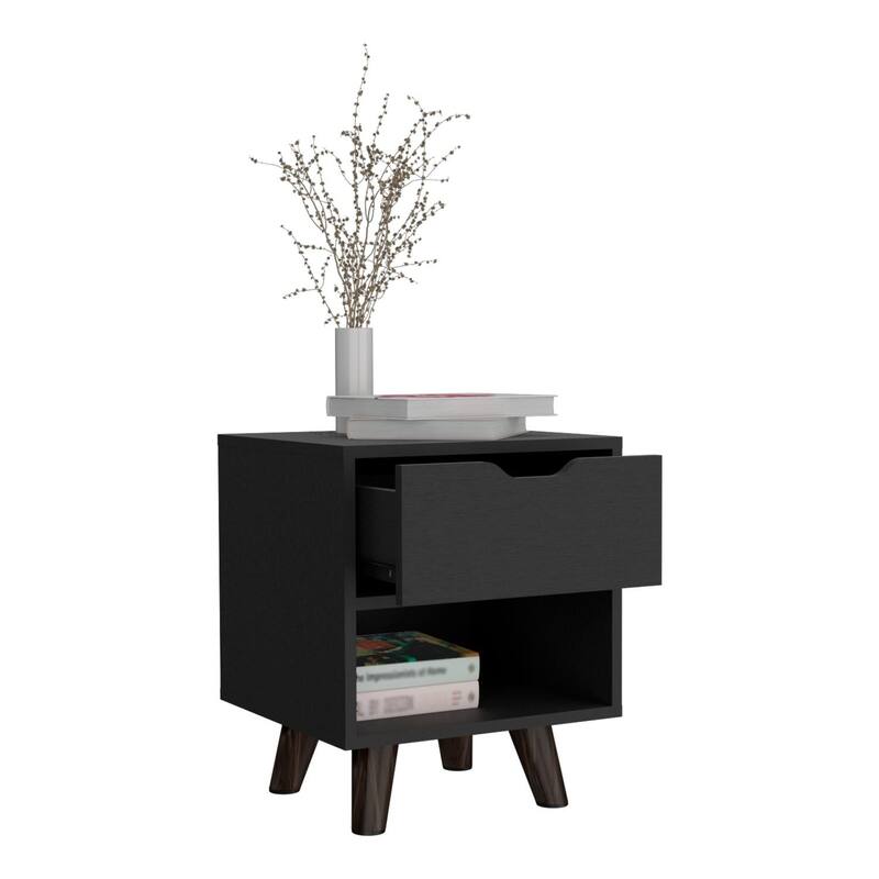 Crail 19" Tall Nightstand with One Drawer Storage Cabinet