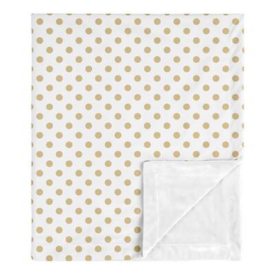 Gold Polka Dot Girl Baby Receiving Security Swaddle Blanket - for Peach Green Shabby Chic Boho Watercolor Floral Rose Collection