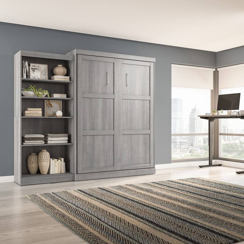 Pur Queen Murphy Bed with Closet Organizer (101W) by Bestar