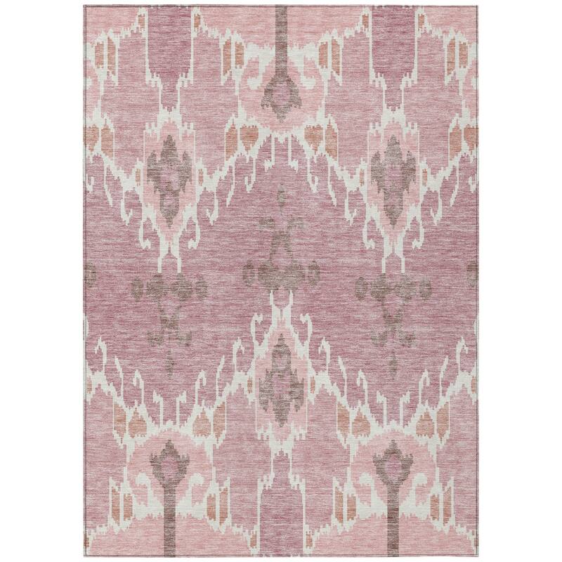 HomeRoots Ikat Transitional Rectangle Outdoor Rug - 5' X 8'
