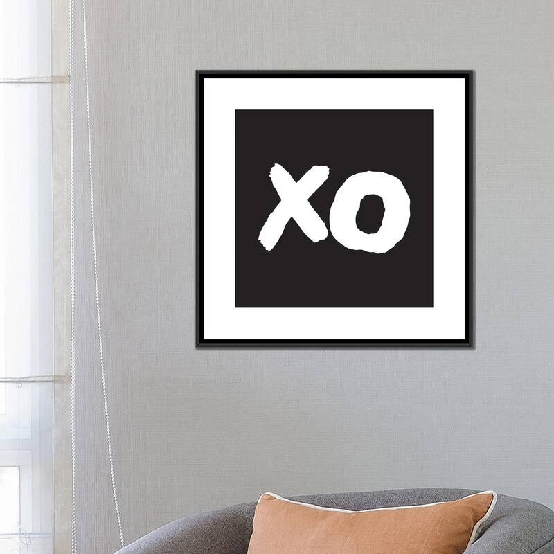 iCanvas "Xo Black Box" by Pixy Paper Framed