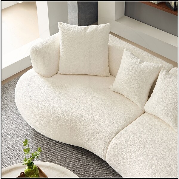 102.36 inch 4-Seat Sofa Boucle Fabric Sectional Curved Sofa Couch