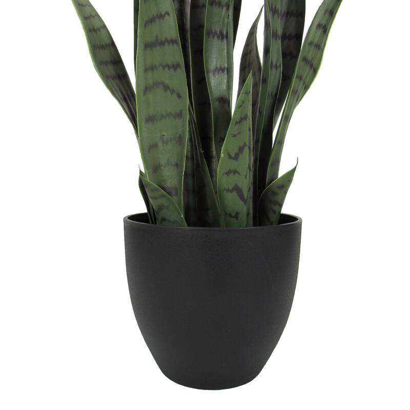 Artificial Sansevieria Snake Plant in Black Pot