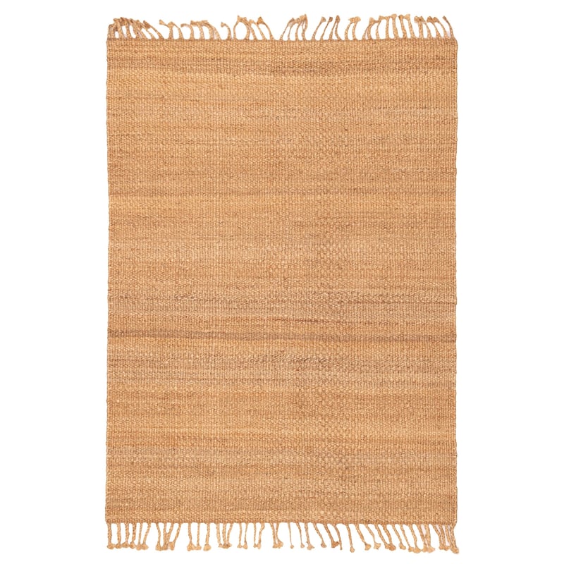 ECARPETGALLERY Braided Weave Palas Denizli Tan Jute Rug - 5'6 x 7'6