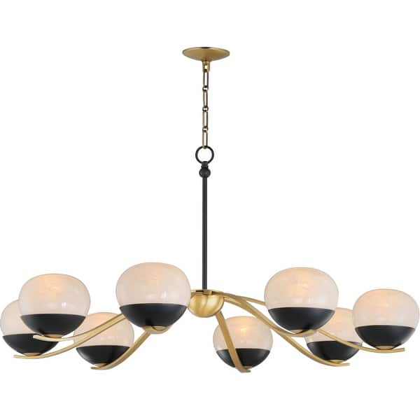 slide 2 of 5, Maxim 24648MR Lucerne 8 Light 43" Wide Chandelier Black / Natural Aged Brass
