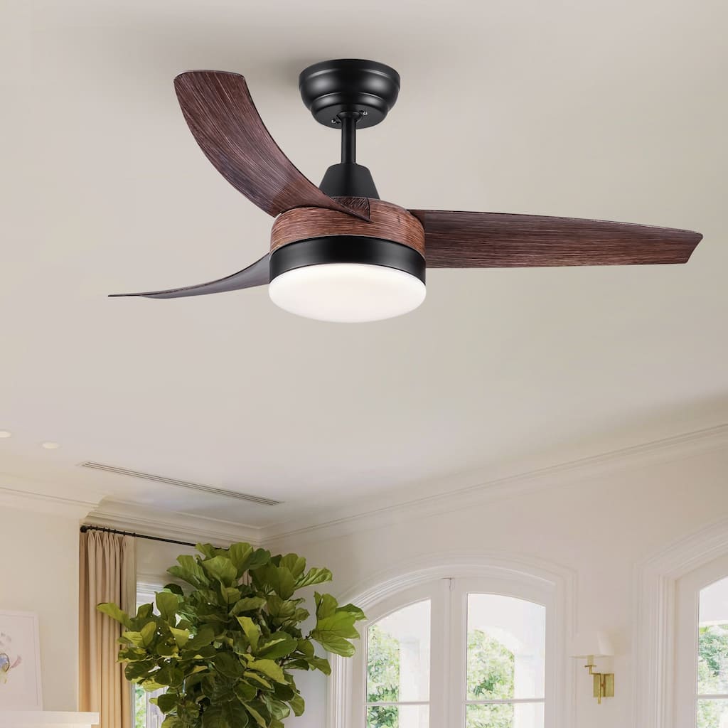 Modern Farmhouse 42 in. Integrated LED Faux wood Ceiling Fan with Remote Control