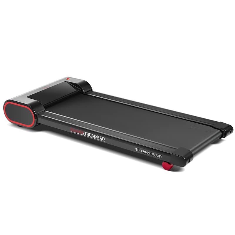 Sunny Health & Fitness Smart Slim Under Desk Walking Treadpad - Black - 49.6*21.5*6.5 INCH - Black - 49.6*21.5*6.5 INCH - Weights