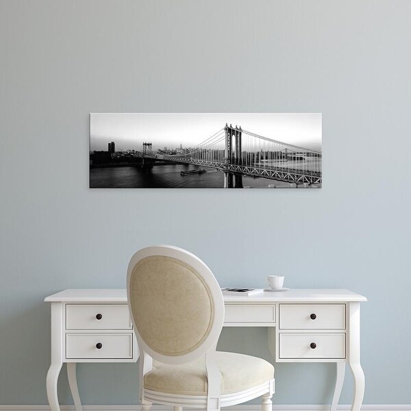Easy Art Prints Panoramic Images's 'Manhattan Bridge, NYC, New York City, New York State, USA' Premium Canvas Art