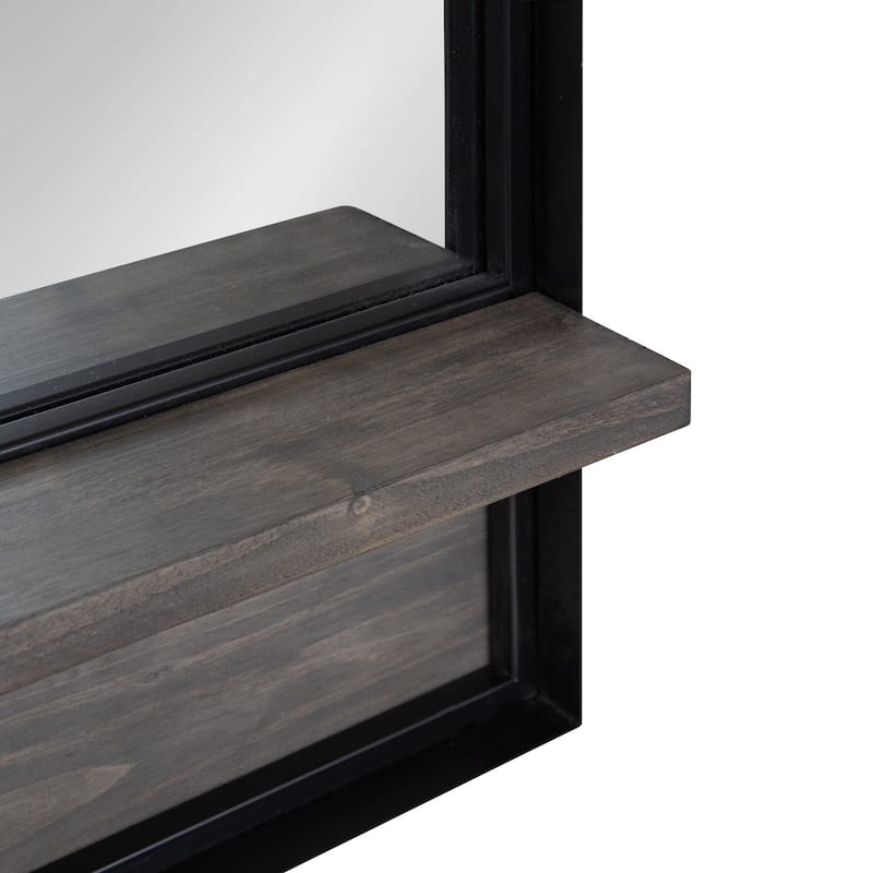 Kate and Laurel Owing Framed Arch Mirror with Shelf - 24x32
