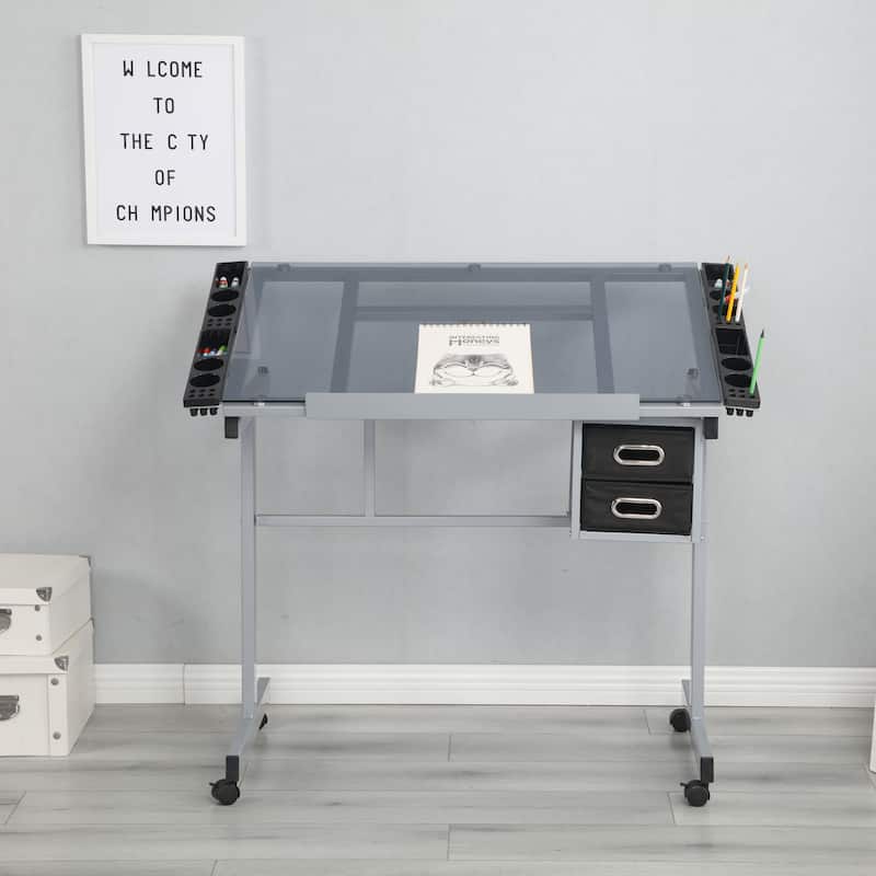Adjustable Art Drawing Desk Craft Station Drafting