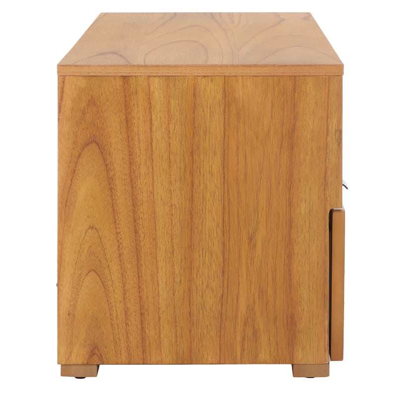 SAFAVIEH Theon 2-Drawer 1-Shelf Entertainment Media Stand (Fits up to 55" Flatscreen TV) - 47.5 in. x 15.5 in. x 17 in.