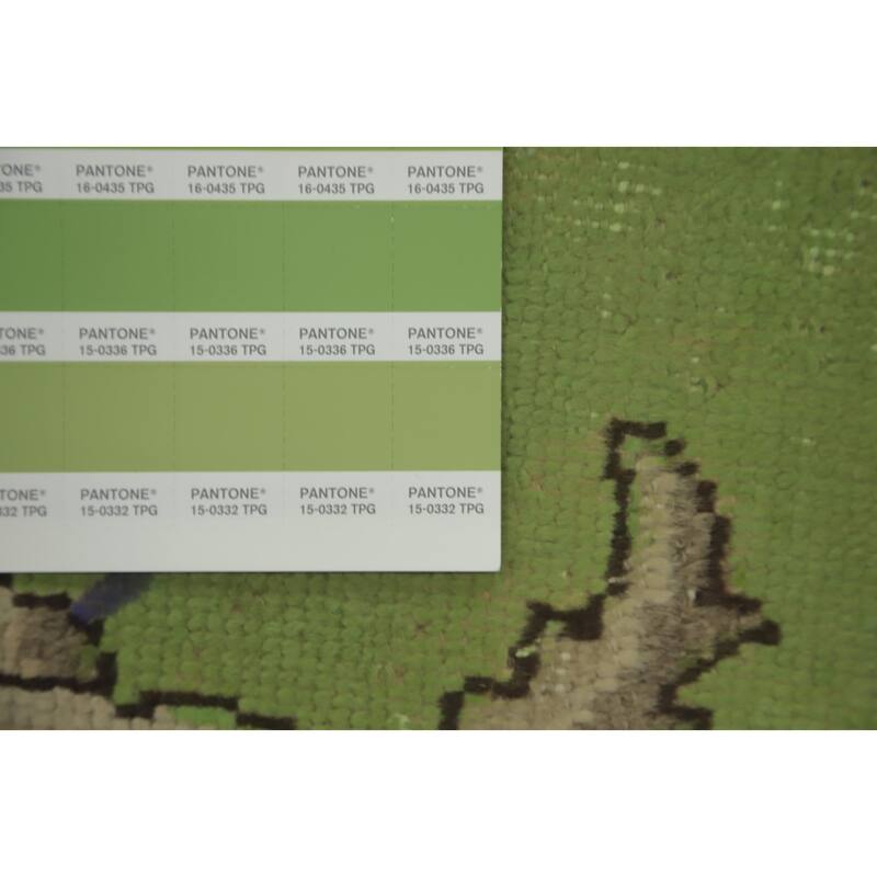 Hand Knotted Oriental 100% Wool Carpet Traditional Medallion Green Tabriz Area Rug - 9' 3'' X 6' 3''