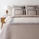preview thumbnail 4 of 5, Akio Linen/Cotton Duvet Cover Beige/Blue - California King/King