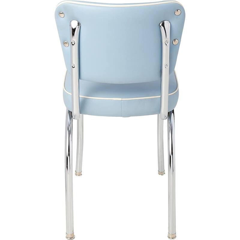 Kitchen Dining Chair - Box Seat, Chrome Frame - Vinyl Seat - 18" Height - 31.5