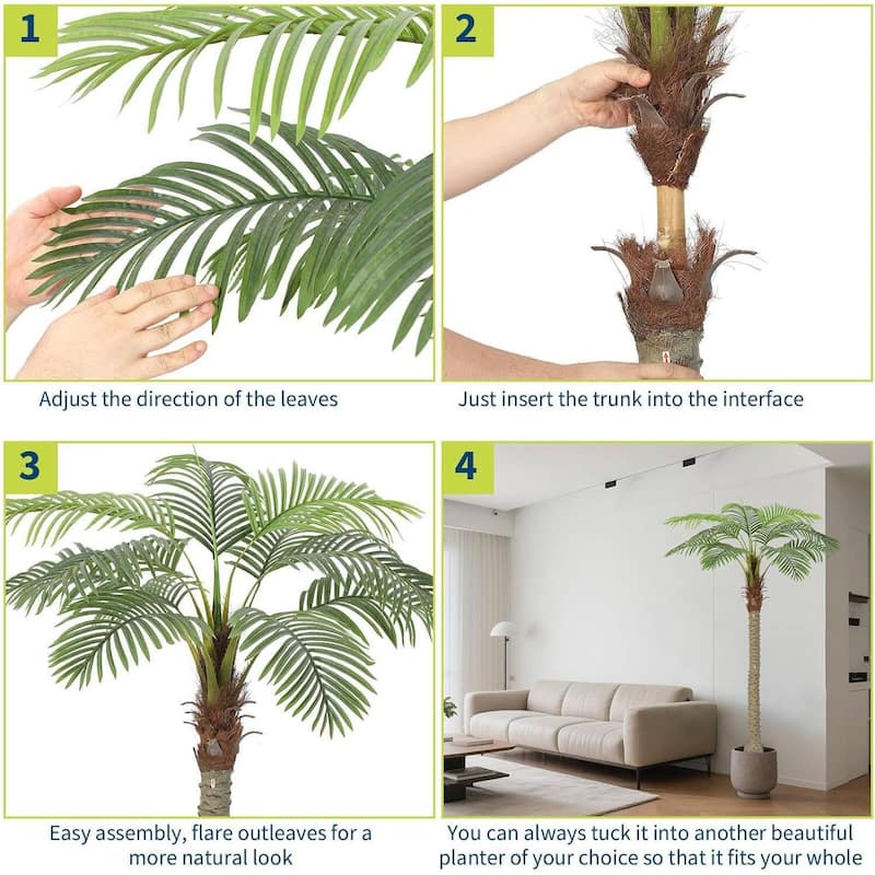 2 Pack Artificial Palm Tree, Fake Tropical Plants for Home Office Decor