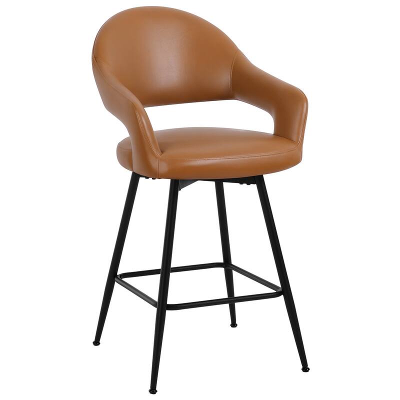 26" Velvet/ Faux Leather Counter Height Swivel Bar Stools Set of 2/4 - 39.2"H x 20.4"W X 22"D