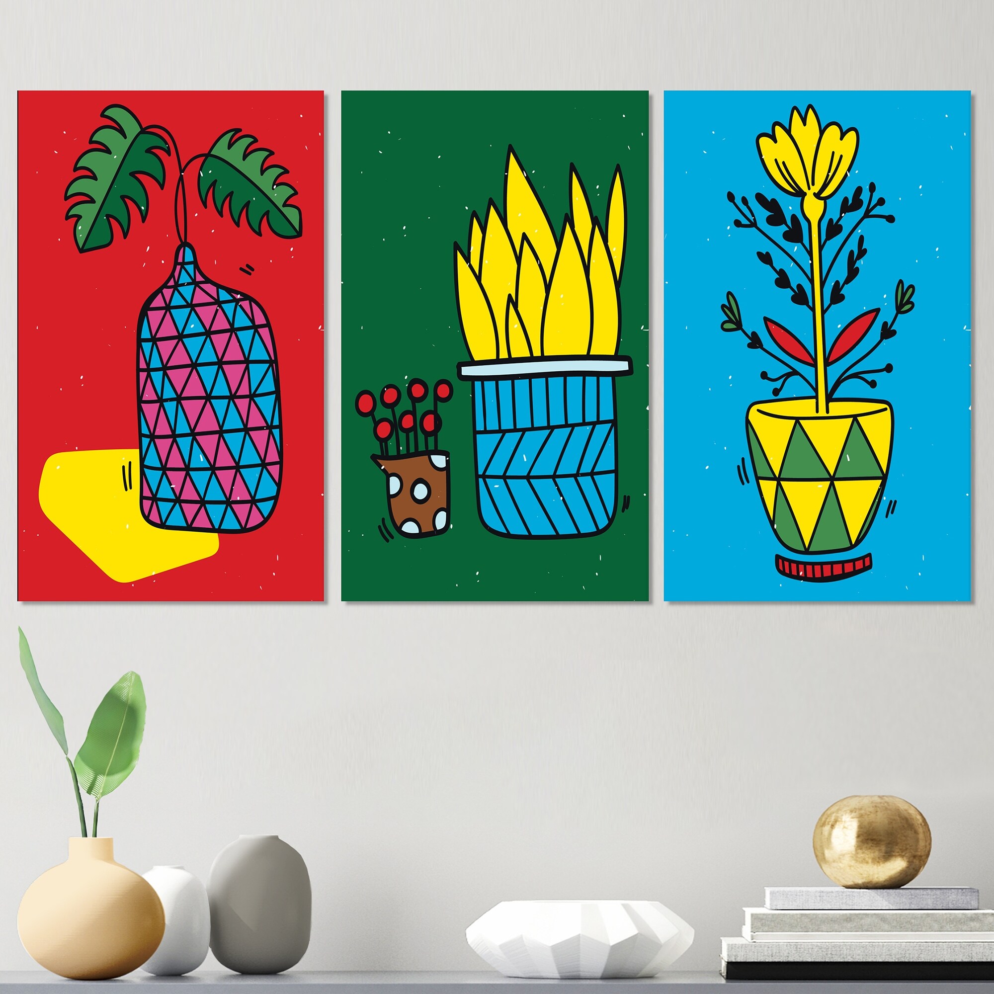 Minimalistic Floral Pop Art I - Vibrant Traditional Wall Art by Designart-image
