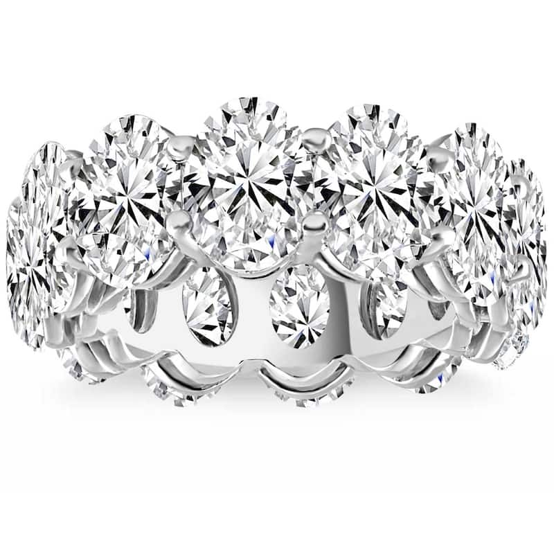 Bliss Diamond 12.50Ct Oval Moissanite Eternity Wedding Anniversary Women's Ring Gold