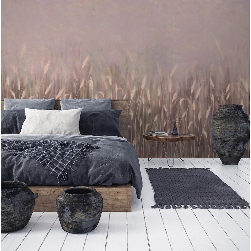 Serene Reed Grass Wallpaper Mural Soft Neutral Tones