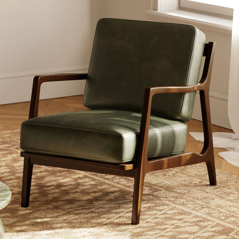 Poly & Bark Verity Leather Lounge Chair - Full Grain Genuine Italian Leather