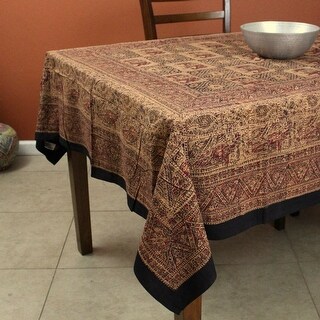 Elephant Block Print Batik Tablecloth Cotton