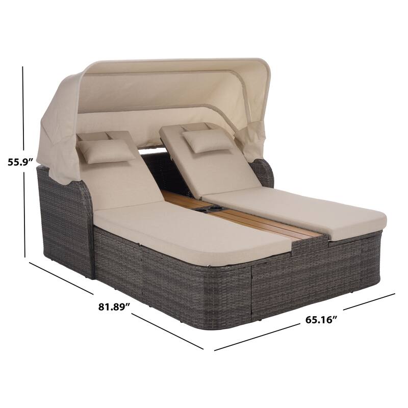SAFAVIEH Outdoor Living Victoria Double Daybed - 65"W x 82"D x 56"H