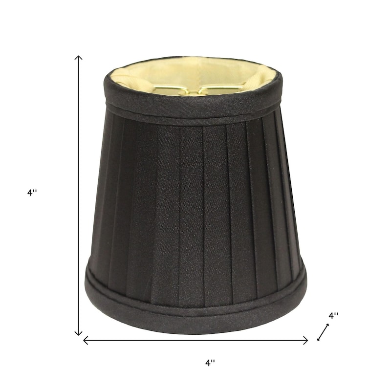 HomeRoots Black Silk Empire Lamp Shade - 4"x4"x4"