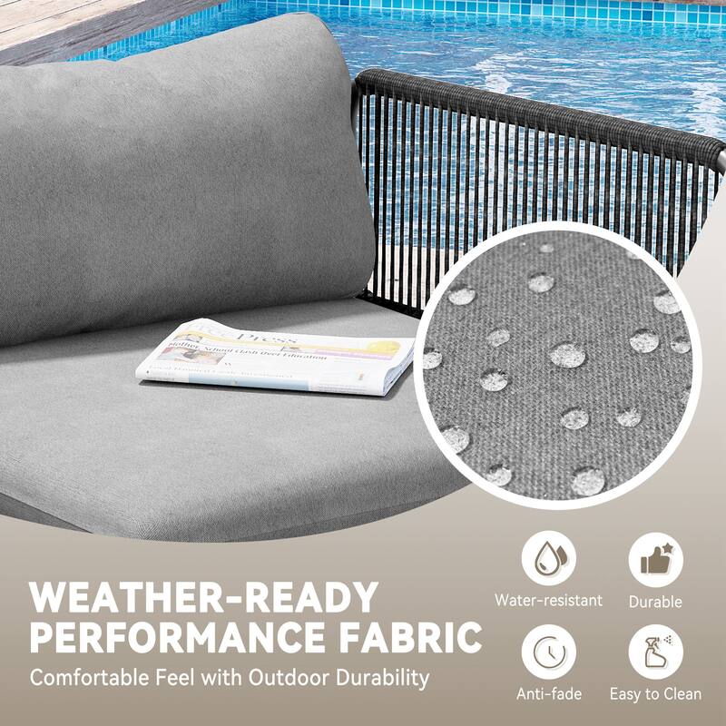 Outdoor Cushioned Sectional Sofa Chat Set Patio Furniture Conversation Set, Free Combination