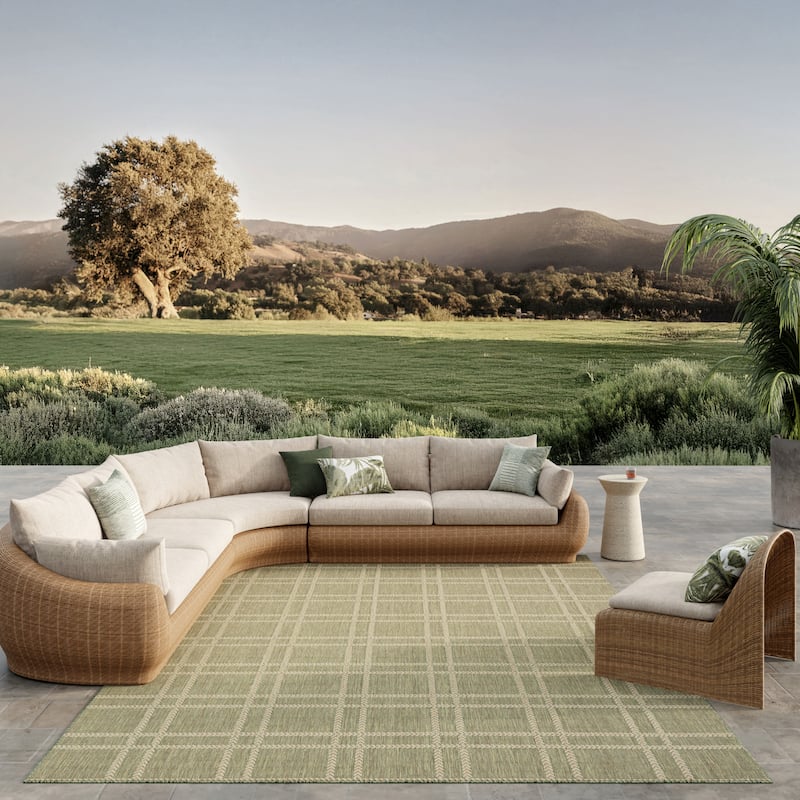 Nourison Horizon Indoor/Outdoor Geometric Area Rug - 9' x 12' - Green