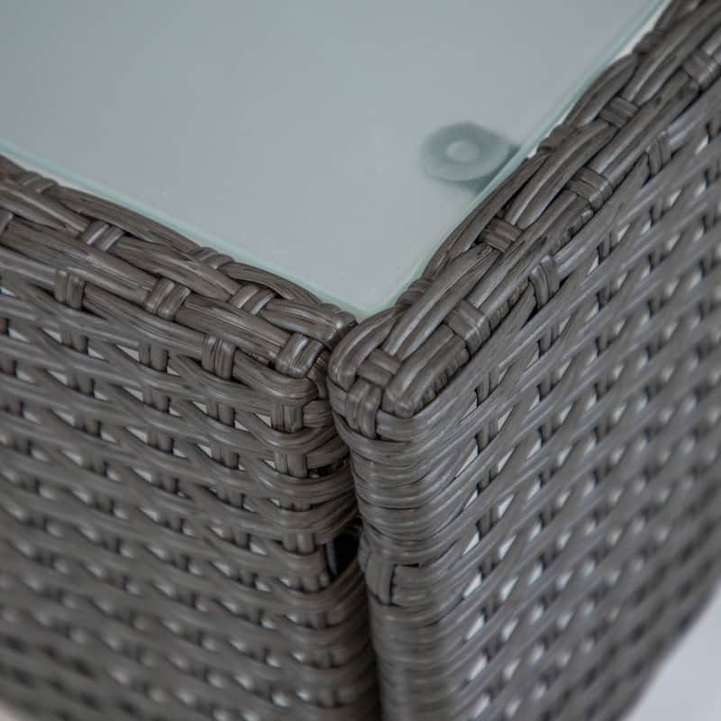 Zaara Compact Contemporary Wicker 3-Piece Outdoor Wicker Conversation Set by M&L Co