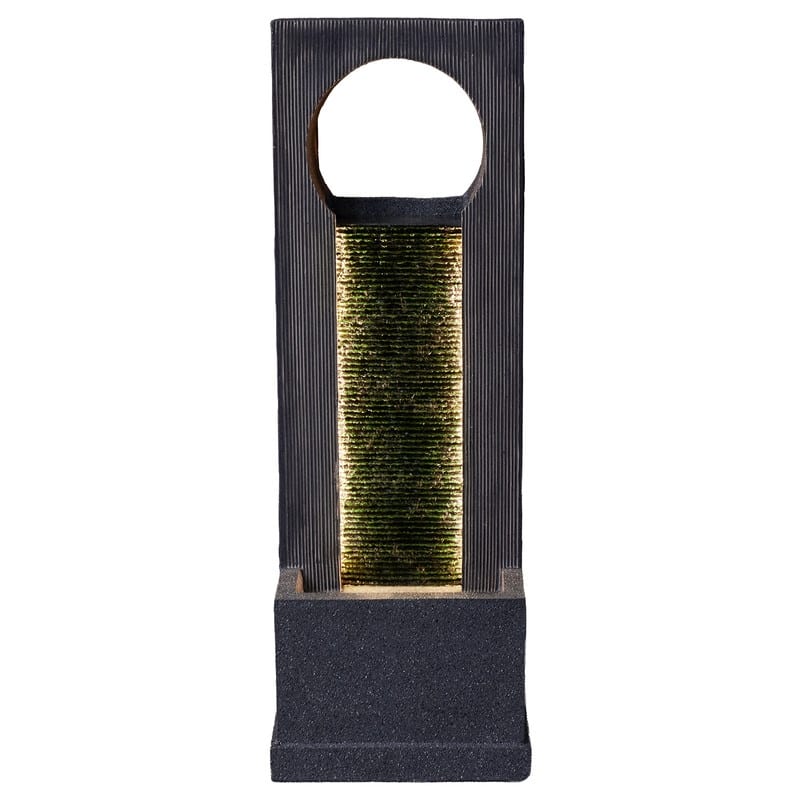 Vbal 40.75in Modern Minimalist Water Curtain Fountain with LED Lights