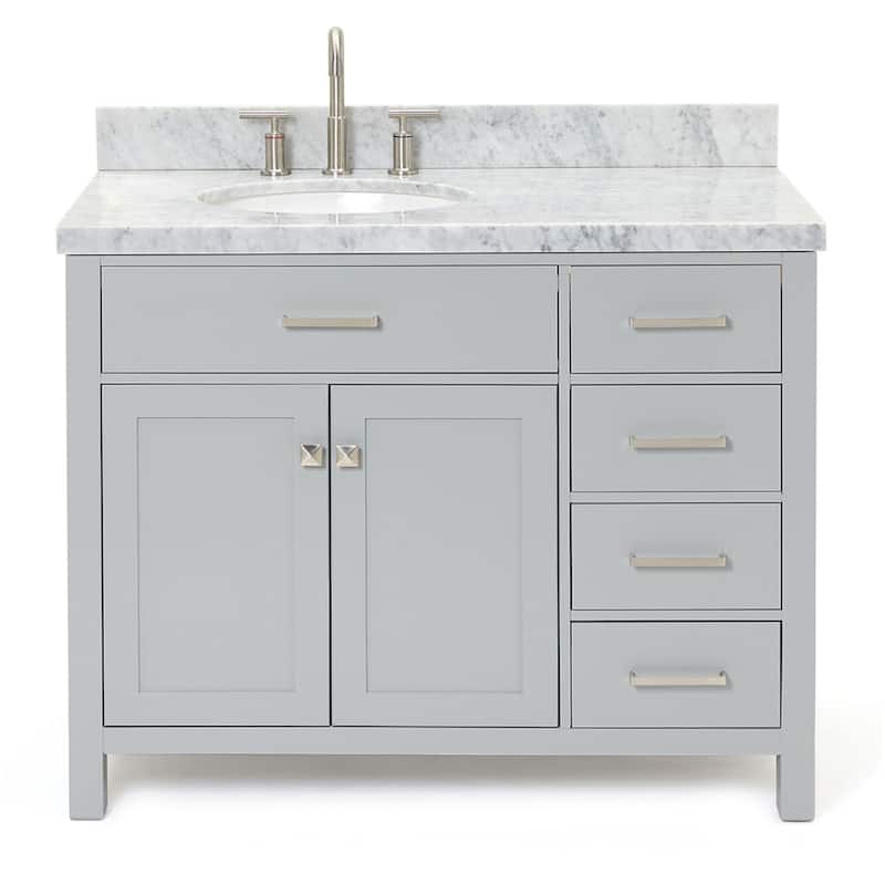 Ariel H043SLCWOVO Bristol 43" Free Standing Single Oval Basin Vanity - Grey - Ash Finish