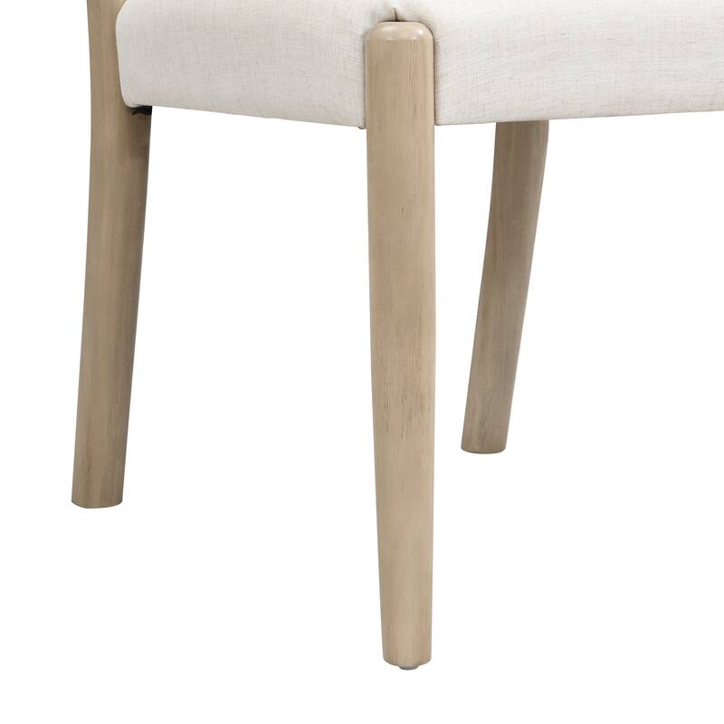 Christopher Knight Home - Modern Upholstered Dining Chairs with Woven Rope Backrest and Rubber Wood Frame (Set of 2)