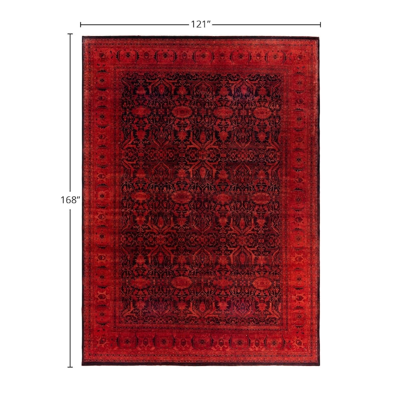 Contemporary Overdyed Wool Hand Knotted Area Rug - 10' 1" x 14' 0"