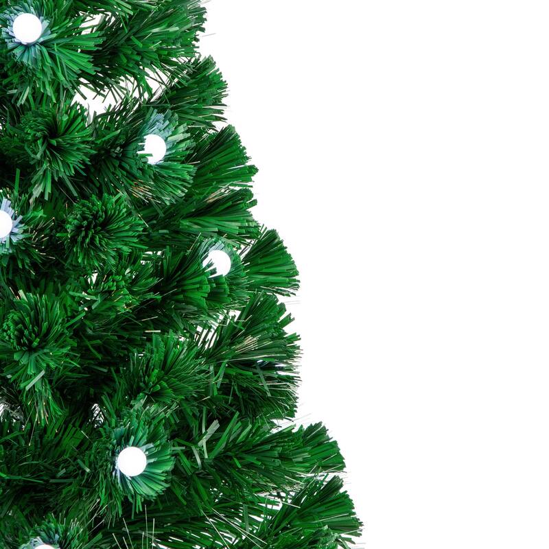3' Pre-Lit Color Changing Fiber Optic Artificial Christmas Tree with Balls