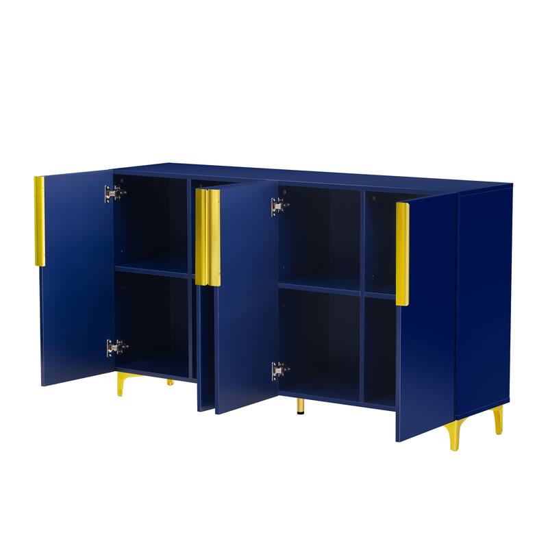 A Glossy Finish Light Luxury Storage Cabinet, Adjustable, Suitable for Living Room, Study, Hallway.
