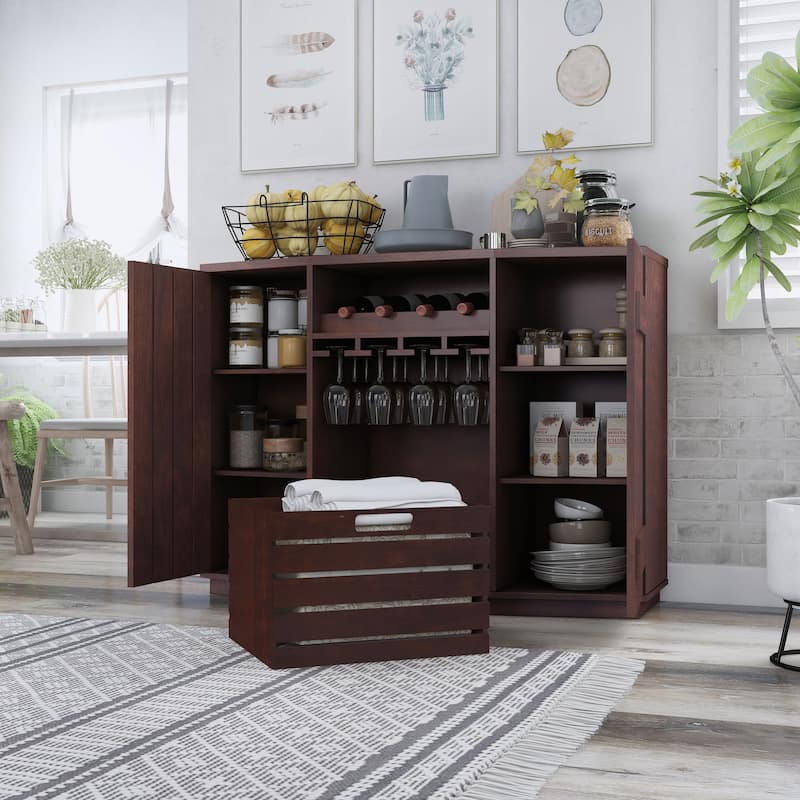 Furniture of America Lath Rustic 6-shelf Server