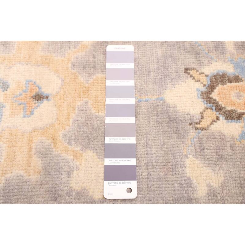 ECARPETGALLERY Hand-knotted Modern Oushak Grey Wool Rug - 9'6 x 13'3