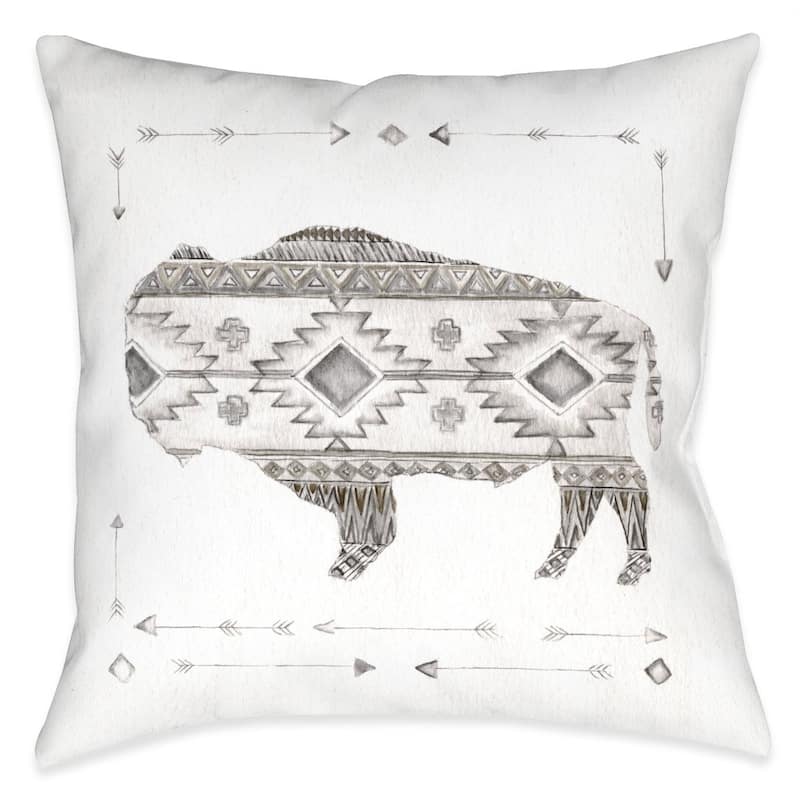Winter Lodge Bison Indoor Pillow