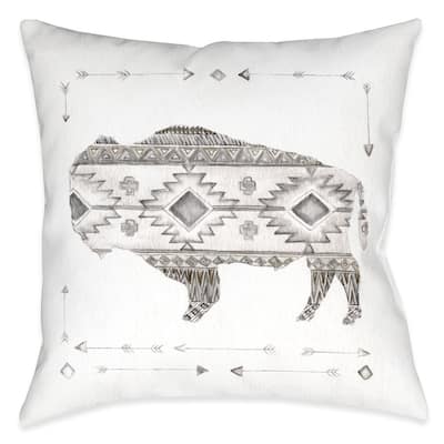 Winter Lodge Bison Indoor Pillow