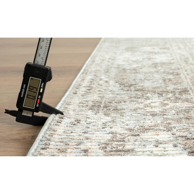 Riviera Collection Floral Light Gray Area Rug