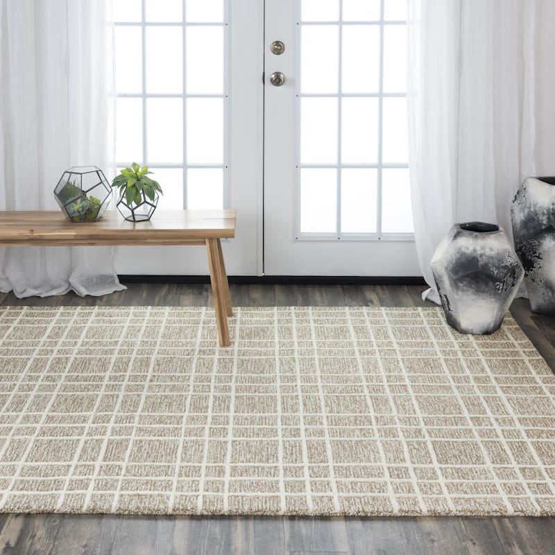 Alora Decor Lofton Plaid Hand-tufted Wool Rug