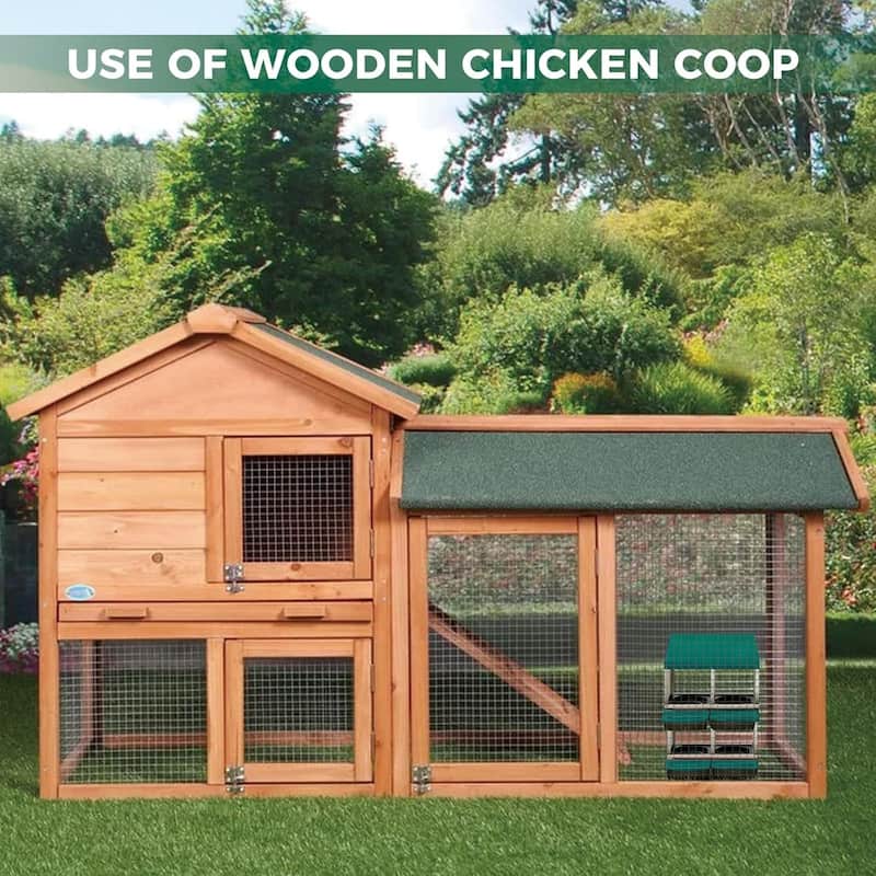 Roll-Away Nesting Boxes for Chickens Coop with Perch